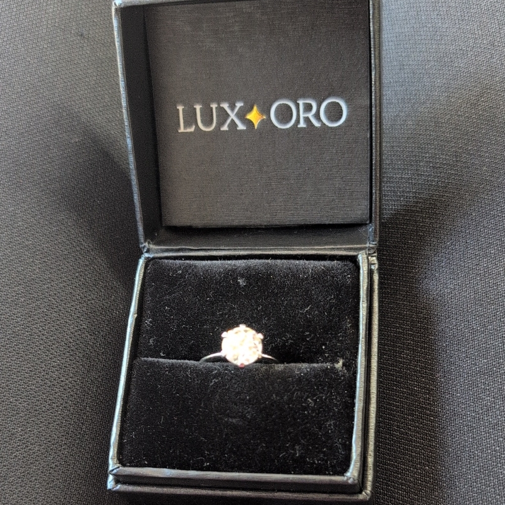 Silver Ring with Clear Stone - Picture 1 of 3